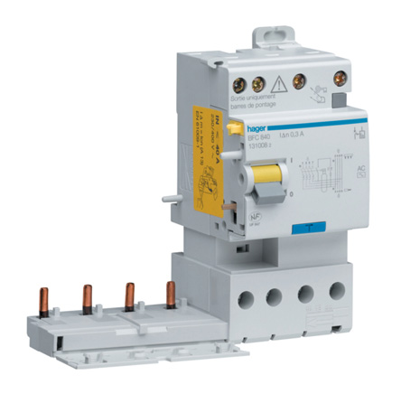 Hager BDC RCD, 63A, 4 Pole, 30mA, Type AC