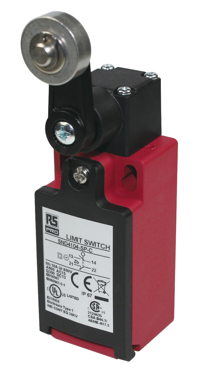 RS PRO Roller Lever Limit Switch, NO/NC, IP67, Glass Reinforced Plastic (GRP) Housing