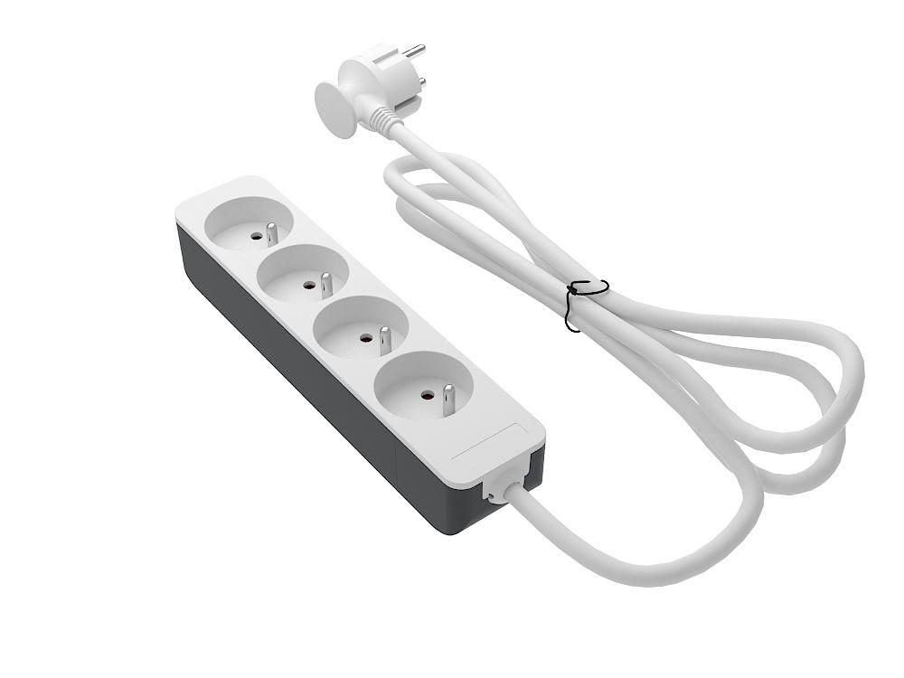 RS PRO 1.5m 4 Socket Type E - French Trailing Socket, 250 V, IP20