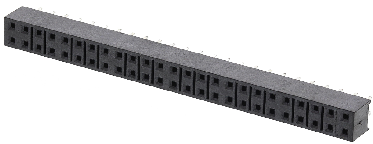 HARWIN Straight Through Hole Mount PCB Socket, 50-Contact, 2-Row, 2mm Pitch, Solder Termination