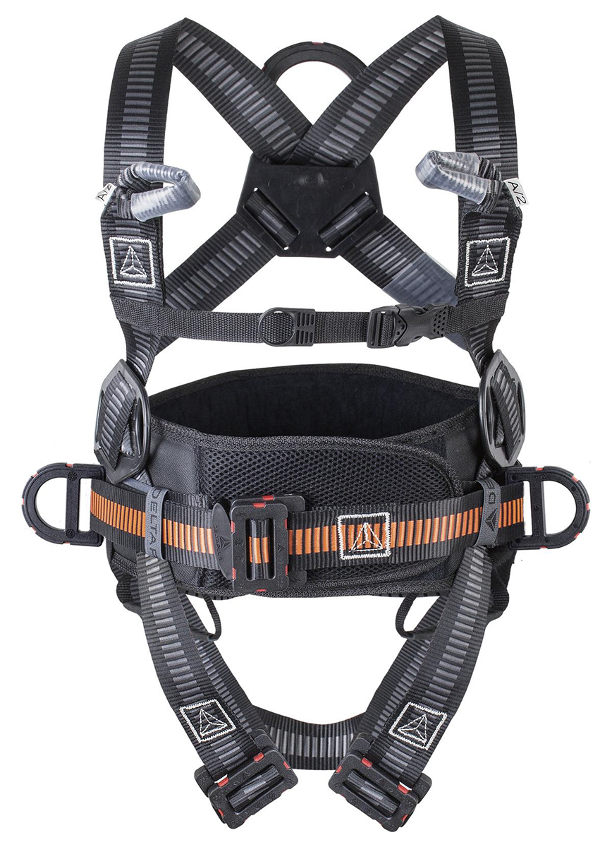 Delta Plus HAR44ELGT Back - Front - Lateral Attachment Fall Arrest Harness, 100kg Max, S/M/L