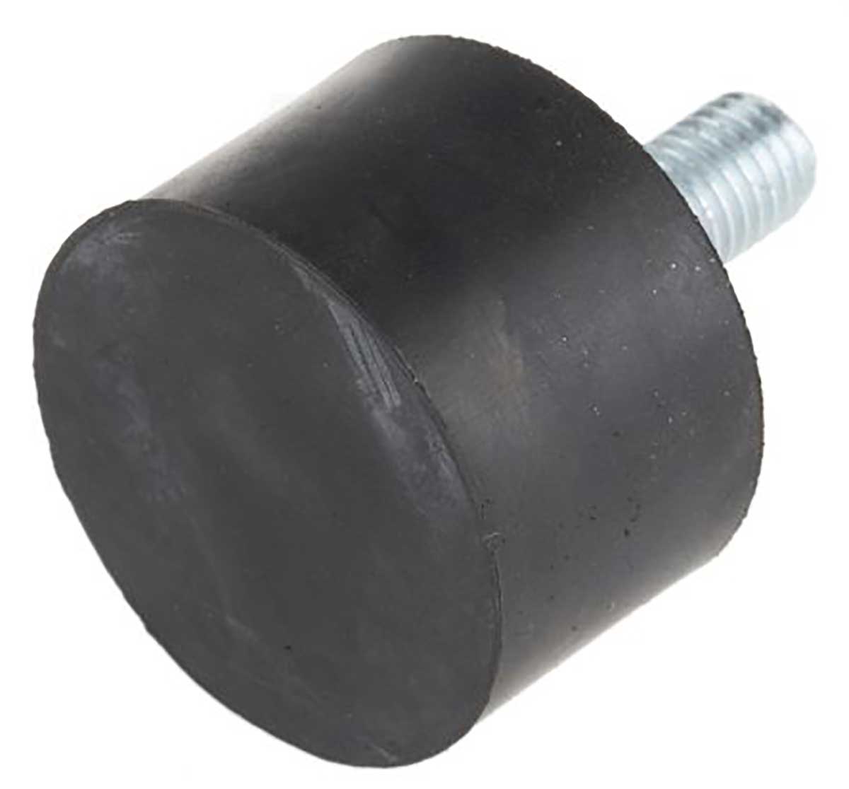 RS PRO Cylindrical M4 Anti Vibration Mount, Male Buffer Foot with 20kg Compression Load