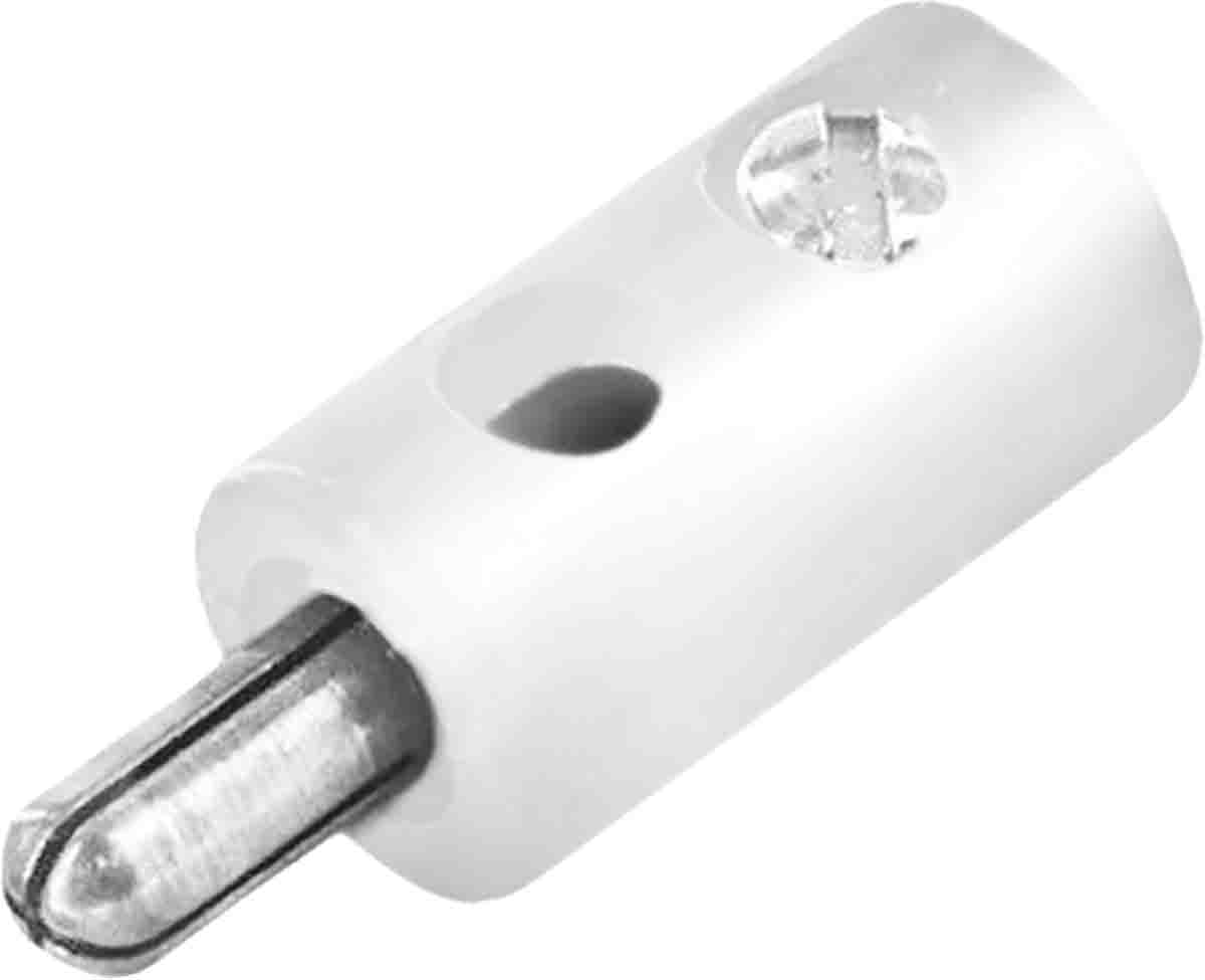 RS PRO White Male Banana Plug, 32A, 30V, Nickel Plating