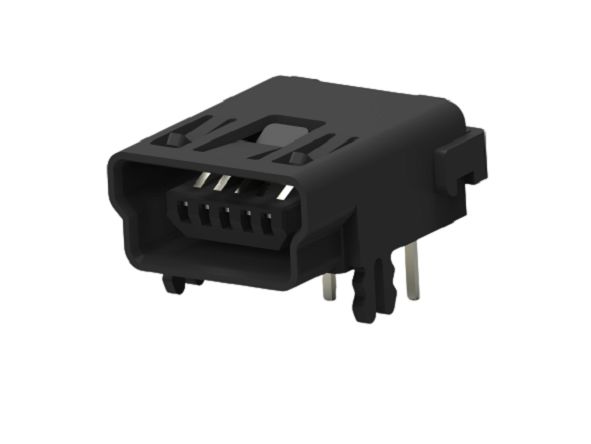TE Connectivity Right Angle, Board Mount, Receptacle- Single Port Type Mini USB 2.0 Type-B 2.0 USB Connector