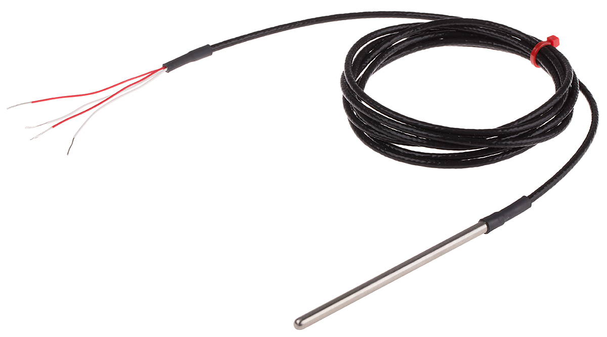 RS PRO PT100 RTD Sensor, 4.5mm Dia, 100mm Long, 4 Wire, Probe, Class B +250°C Max