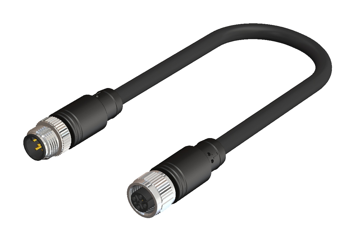 RS PRO Female 8 way Straight M12 to Male 8 way Straight M12 Actuator/Sensor Cable, 10 m