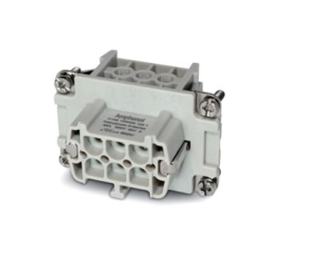 Amphenol Industrial Heavy Duty Power Connector Insert, 16A, Female, C146 Series, 6 Contacts
