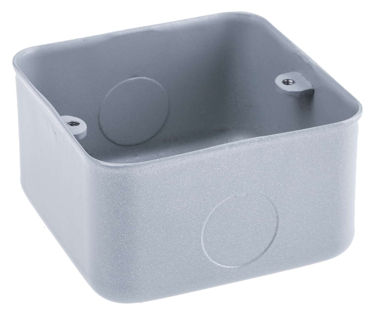 MK Electric Metalclad Silver Aluminium Back Box, BS, IP20, 2 Gangs, 73 x 73 x 40mm