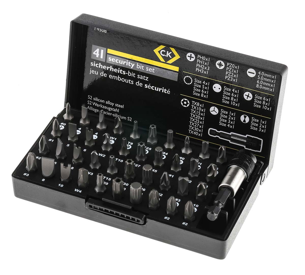 CK Driver Bit Set 41 Pieces, Clutch, Phillips, Slotted, Spanner, Spline Drive, Torq Set, Torx, Tri-Wing