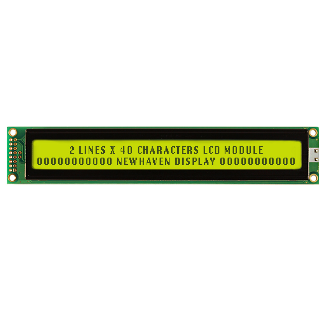 NEWHAVEN DISPLAY INTERNATIONAL NHD-0240AZ-FL-YBW Alphanumeric LCD Alphanumeric Display, Yellow-Green on Yellow/Green, 2