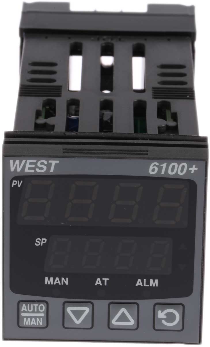 West Instruments P6100 PID Temperature Controller, 48 x 48 (1/16 DIN)mm, 1 Output SSR, 24 → 48 V ac/dc Supply