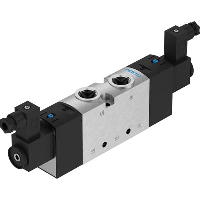 Festo 5/3 Closed Pneumatic Solenoid Valve - Electrical G 3/8 VUVS Series 24V dc
