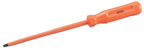 SAM Slotted Insulated Screwdriver, 4 mm Tip, 120 mm Blade, VDE/1000V, 215 mm Overall