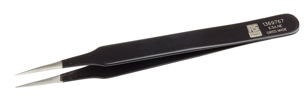 RS PRO 120 mm, Stainless Steel, ESD Tweezers