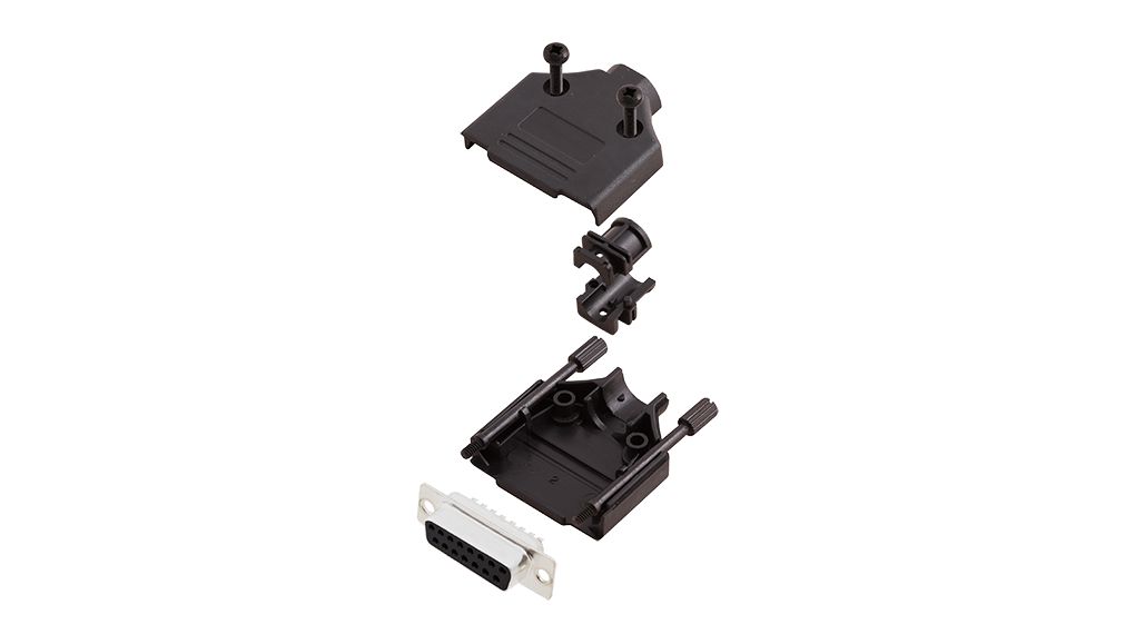 Encitech Connectors 6355 Series Plastic D Sub Backshell, 15 Way