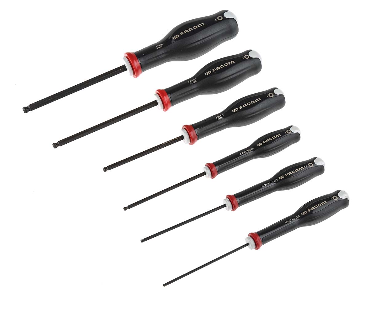 Facom Ball End Hexagon Screwdriver Set, 6-Piece