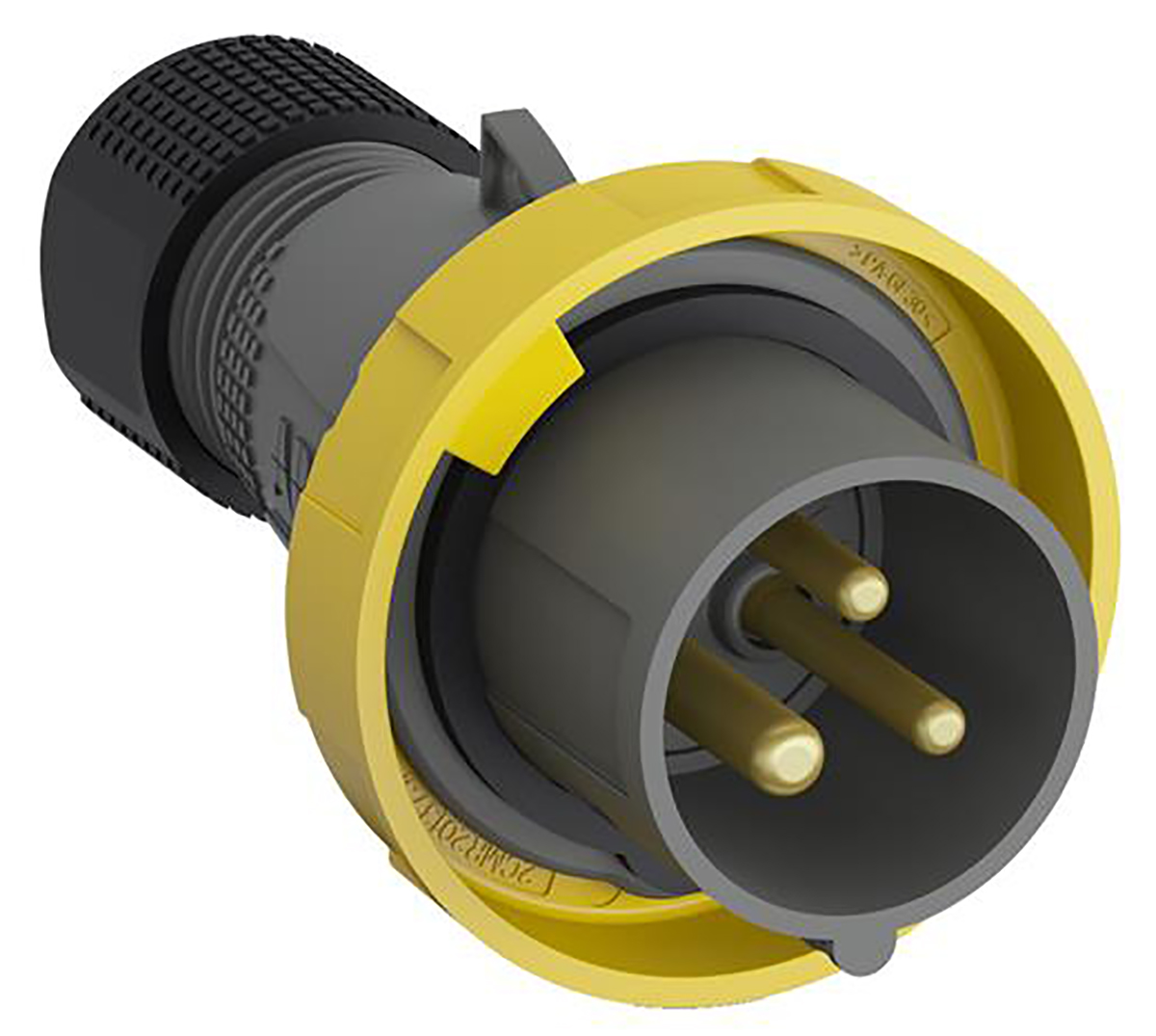 Amphenol Industrial, Easy & Safe IP67 Yellow Cable Mount 2P + E Industrial Power Plug, Rated At 16A, 110 V