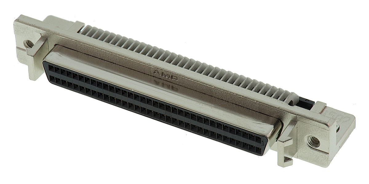 TE Connectivity Amplimite .050 III 68 Way Right Angle Through Hole D-sub Connector Socket, 2.54mm Pitch, with