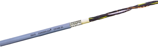 Igus Chainflex CF140.UL Control Cable, 5 Cores, 0.34 mm² 22 AWG, Screened, 25 m, Grey Thermoplastic Elastomer Sheath