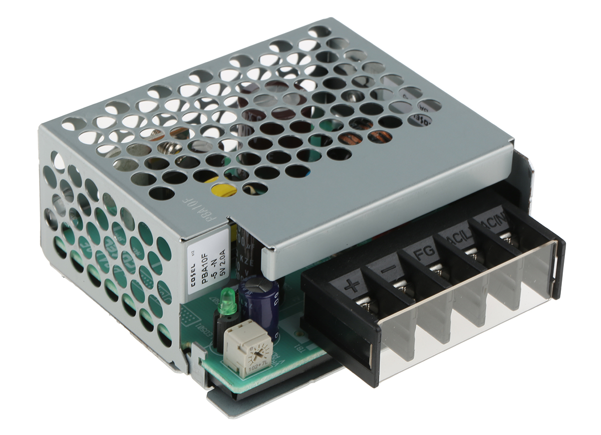 Cosel Switching Power Supply, PBA10F-5-N, 5V dc, 2A, 10W, 1 Output, 110 → 370 V dc, 85 → 264 V ac Input