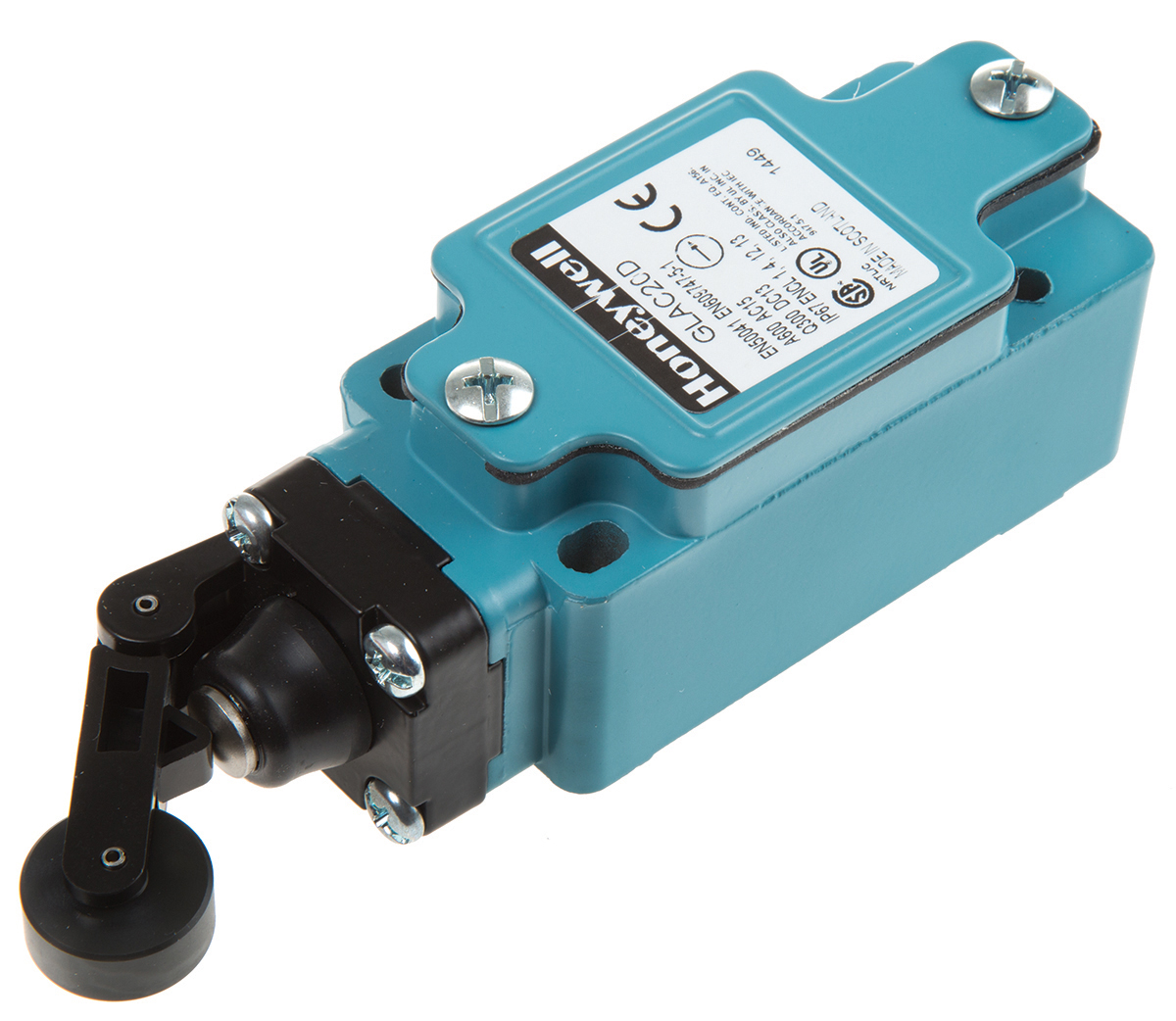 Honeywell GLA Series Roller Lever Limit Switch, 2NO/2NC, IP67, DPDT, Die Cast Zinc Housing, 600V ac Max, 6A Max