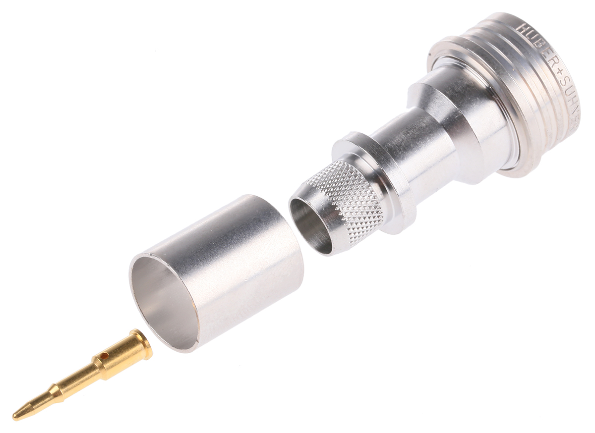 Huber+Suhner, Plug Cable Mount QN Connector, 50Ω, Crimp Termination, Straight Body