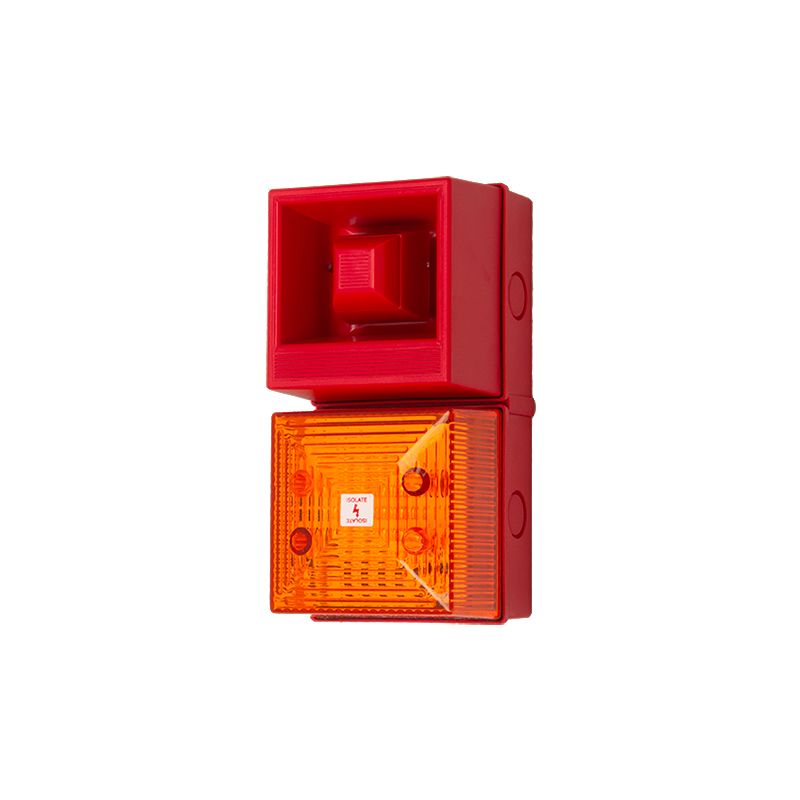 Clifford & Snell YL40 Series Amber Sounder Beacon, 24 V dc, IP65, Wall Mount, 108dB at 1 Metre