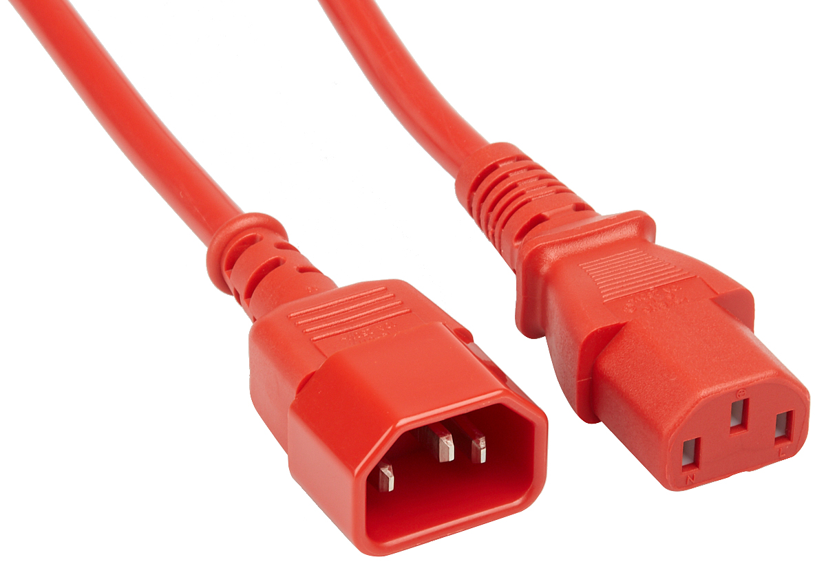 RS PRO Straight IEC C13 Socket to Straight IEC C14 Plug Power Cord, 3m