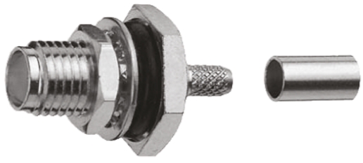 Telegartner, Jack Panel Mount SMA Connector, 50Ω, Crimp Termination, Straight Body