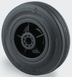 Tente Black Rubber Ageing Resistant Trolley Wheel, 75kg