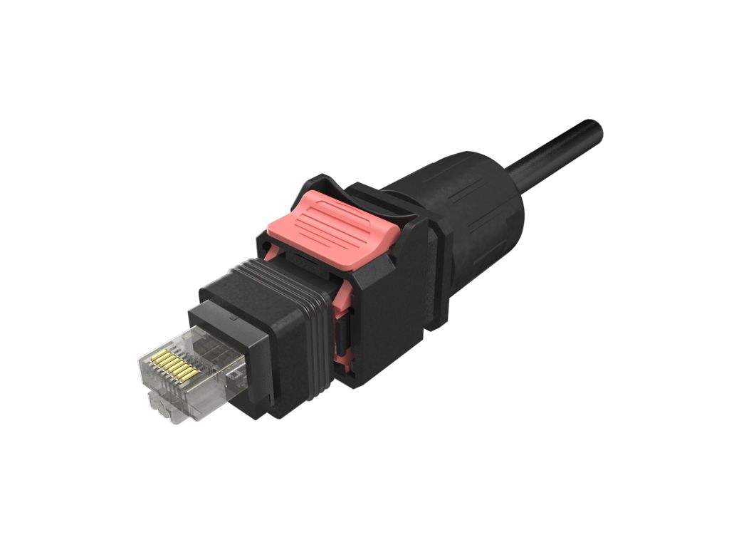 Amphenol Communications Solutions NDH Series Plug Ethernet Connector, Push-Pull, Cat5e