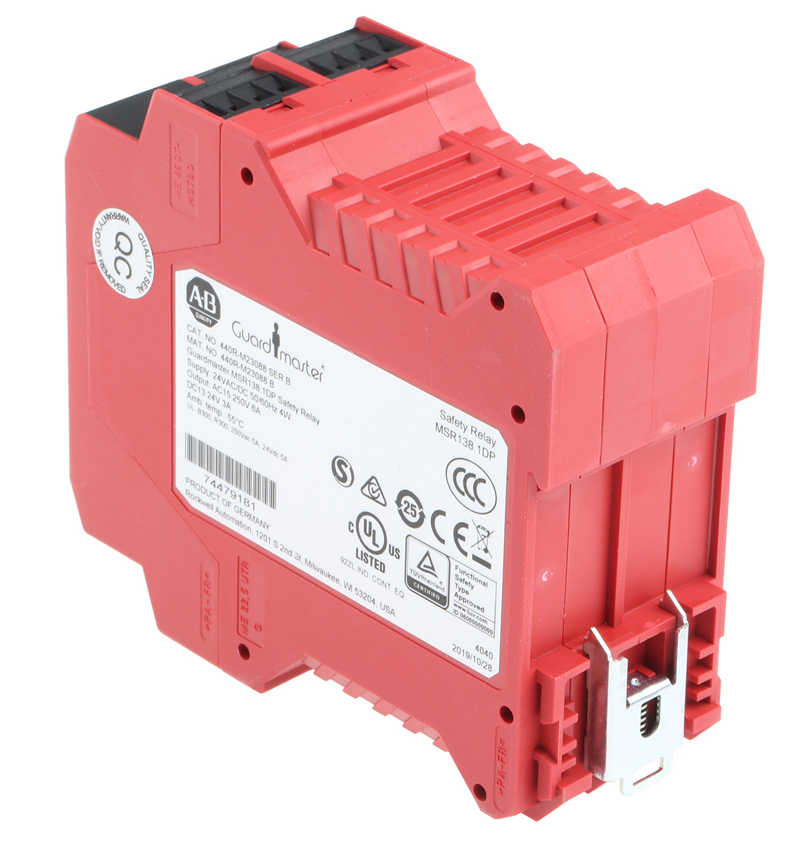Allen Bradley 440R / MSR138.1DP 1 Auxiliary Contacts Safety Relay 24V ac/dc, Single Channel 2 Safety Contacts