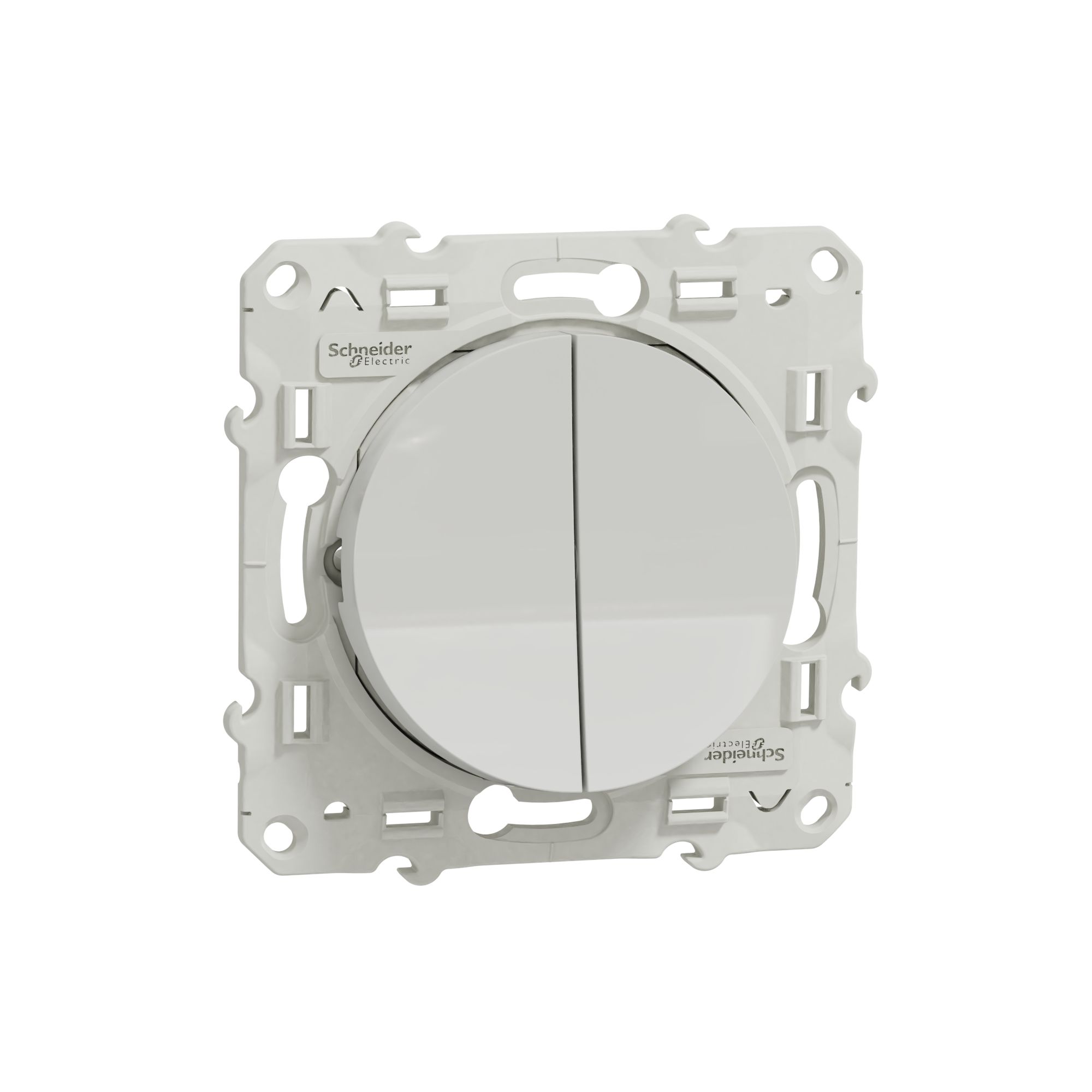 Schneider Electric White Rocker Switch, 2 Way, 1 Gang, Odace
