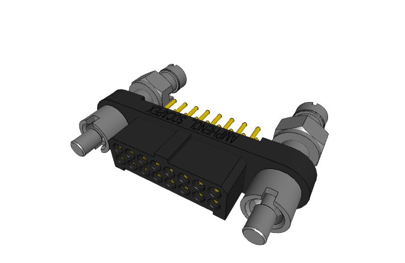 Amphenol Socapex MHDAS Series Straight PCB PCB Header, 16 Contact(s), 1.27 mm Pitch, 2 Row, Shrouded