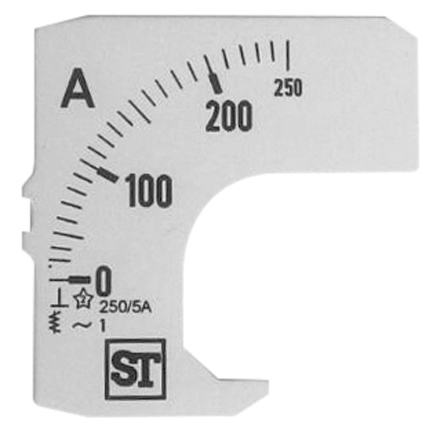 Sifam Tinsley Meter Scale For Use With 48 x 48 Analogue Panel Ammeter