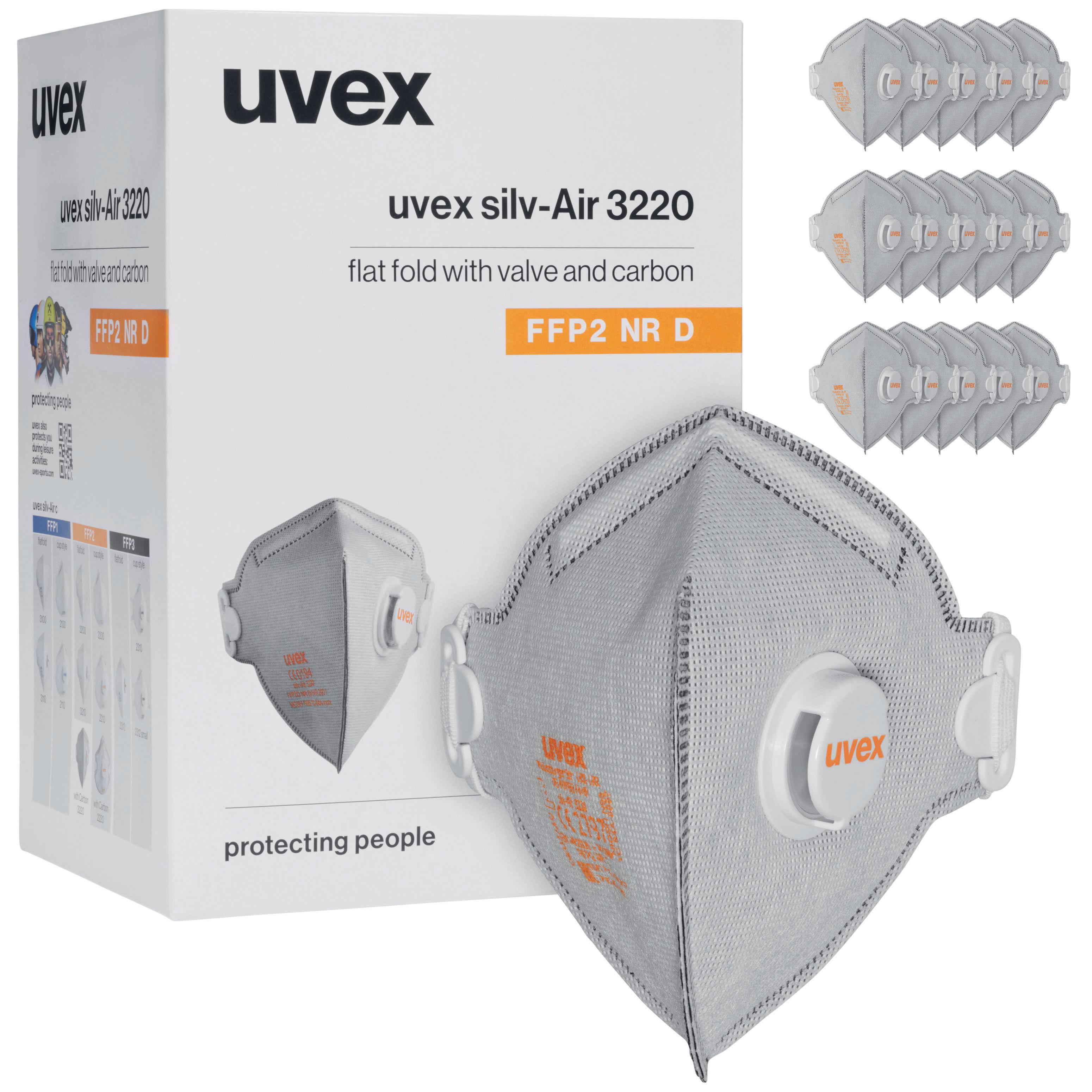 uvex uvex silv-Air classic Series Disposable Face Mask for Aerosols, Nuisance Odour, General Purpose, Respiratory
