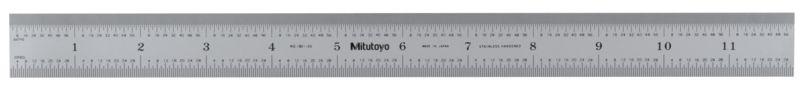 Mitutoyo 300mm Steel Imperial, Metric Ruler, With UKAS Calibration
