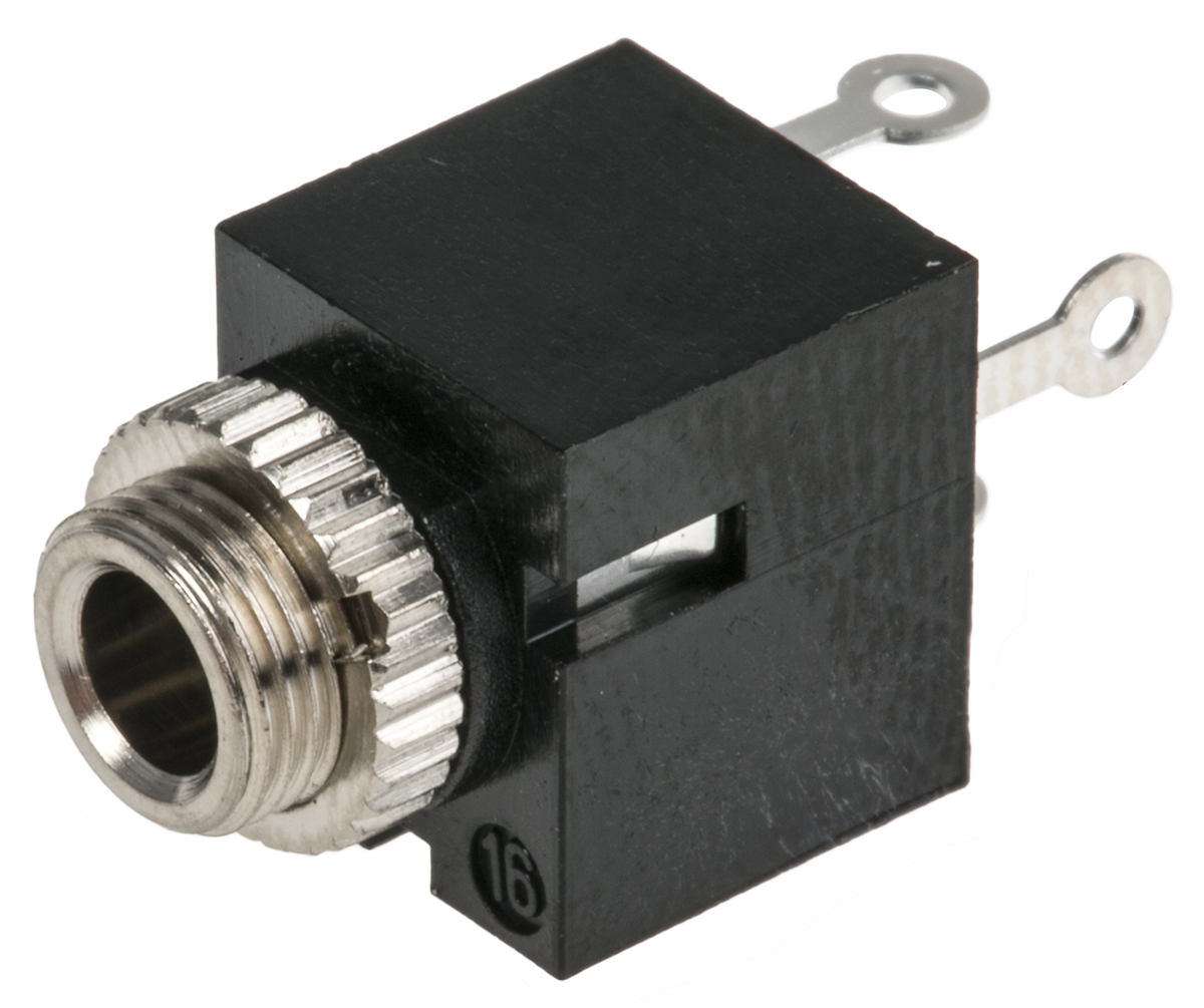 Lumberg Jack Connector Through Hole Mono Socket, 2Pole 1A
