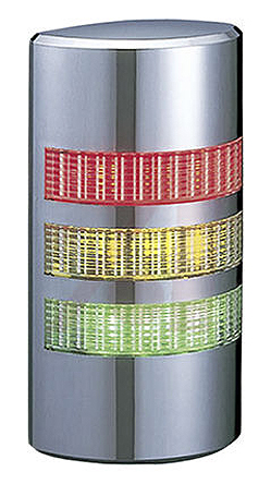 Patlite WE Series Clear Buzzer Signal Tower, 3 Lights, 24 V ac/dc, Wall Mount