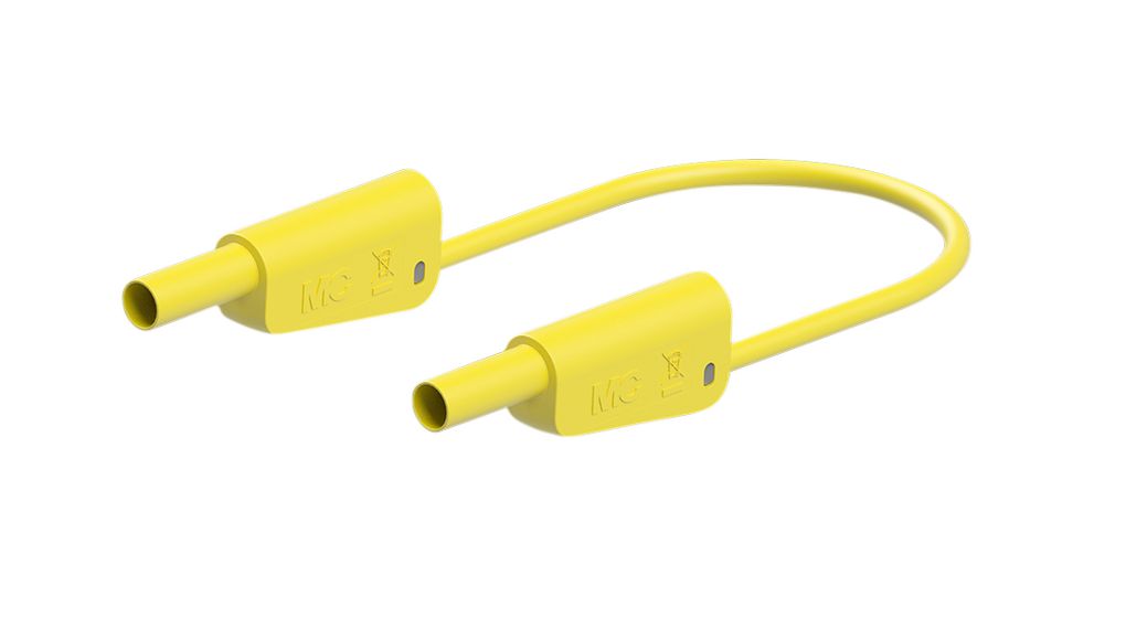 Staubli Test lead, 32A, 600 → 1000V, Yellow, 75cm Lead Length