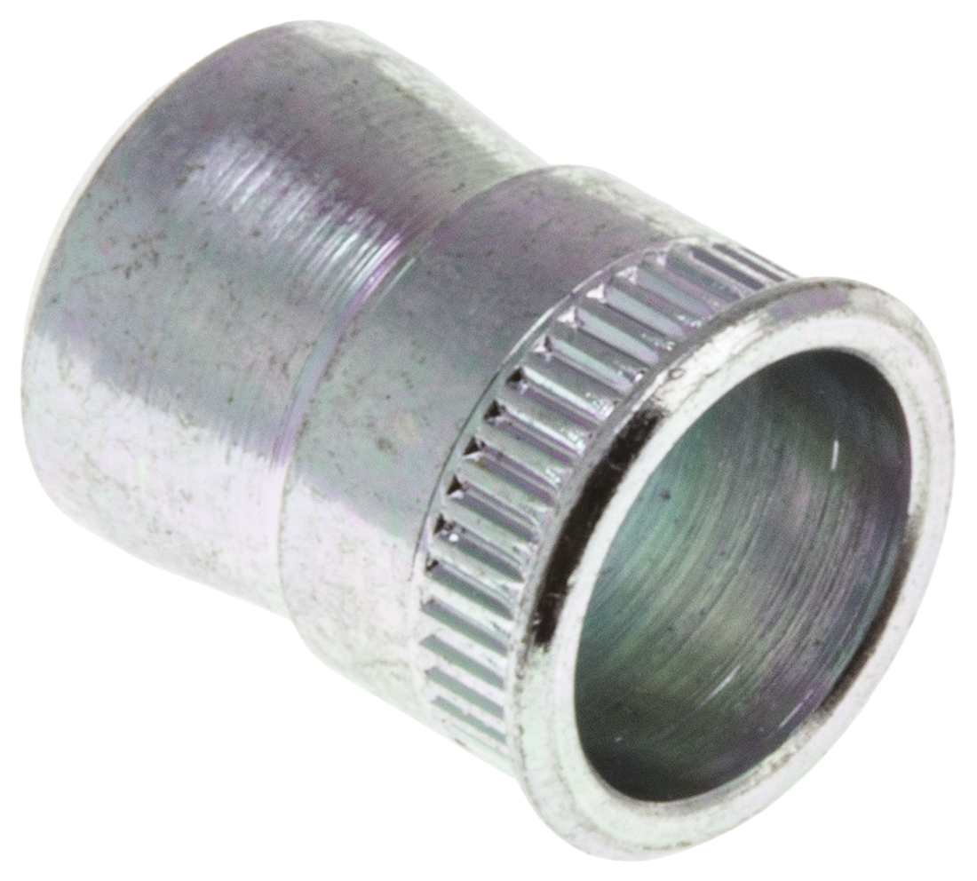 POP Clear Passivated, Galvanised, M5 Steel Threaded Insert, 7.77mm diameter 7mm Depth 9.4mm