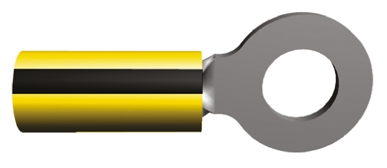 TE Connectivity, PLASTI-GRIP Insulated Ring Terminal, M6 (1/4) Stud Size, 1mm² to 2.6mm² Wire Size, Yellow
