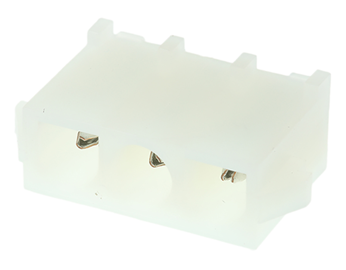 TE Connectivity Universal MATE-N-LOK Series Straight Through Hole PCB Header, 3 Contact(s), 6.35 mm Pitch, 1 Row,