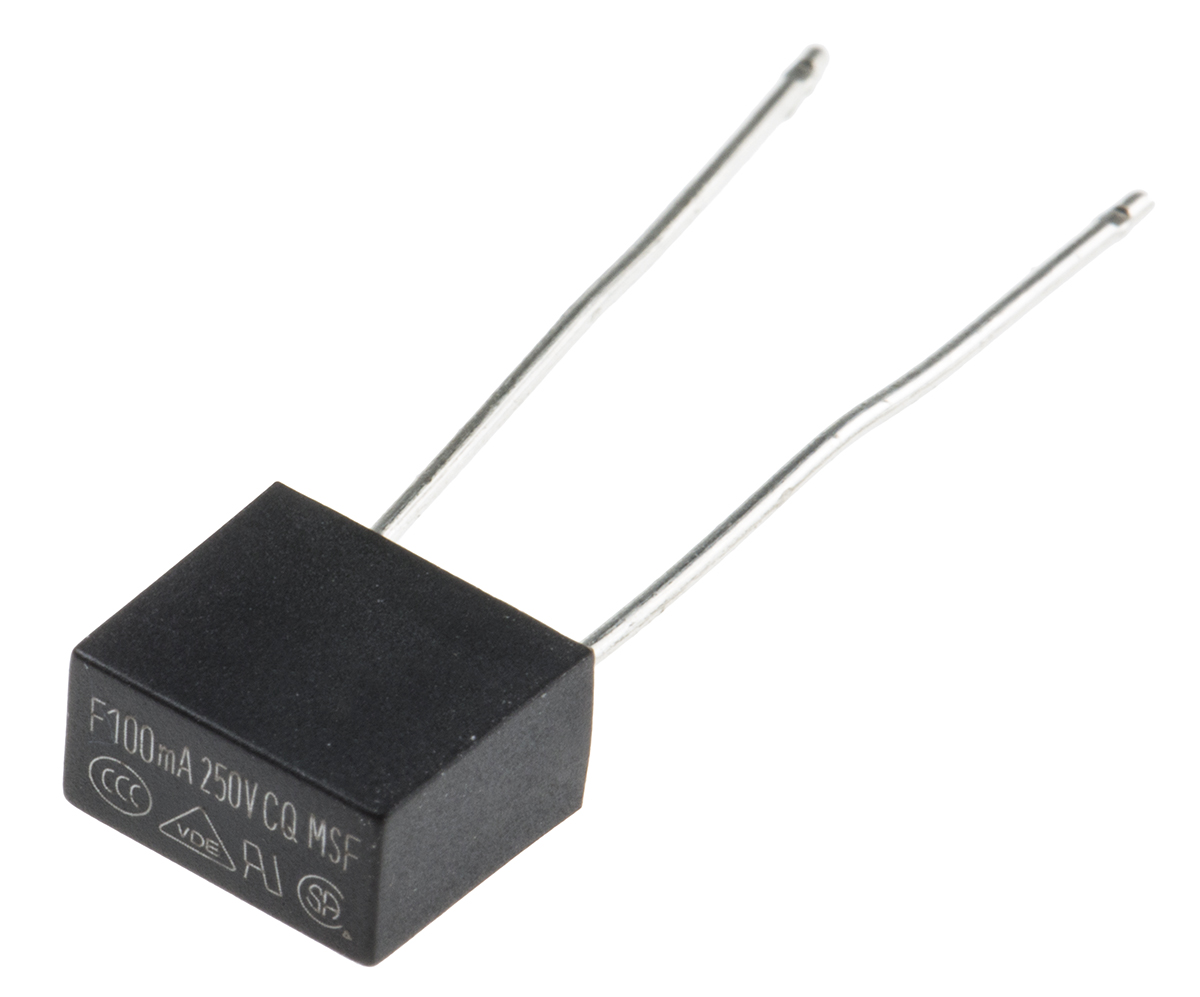 RS PRO PC Board Non Resettable Fuse, Radial 100mA, 250V