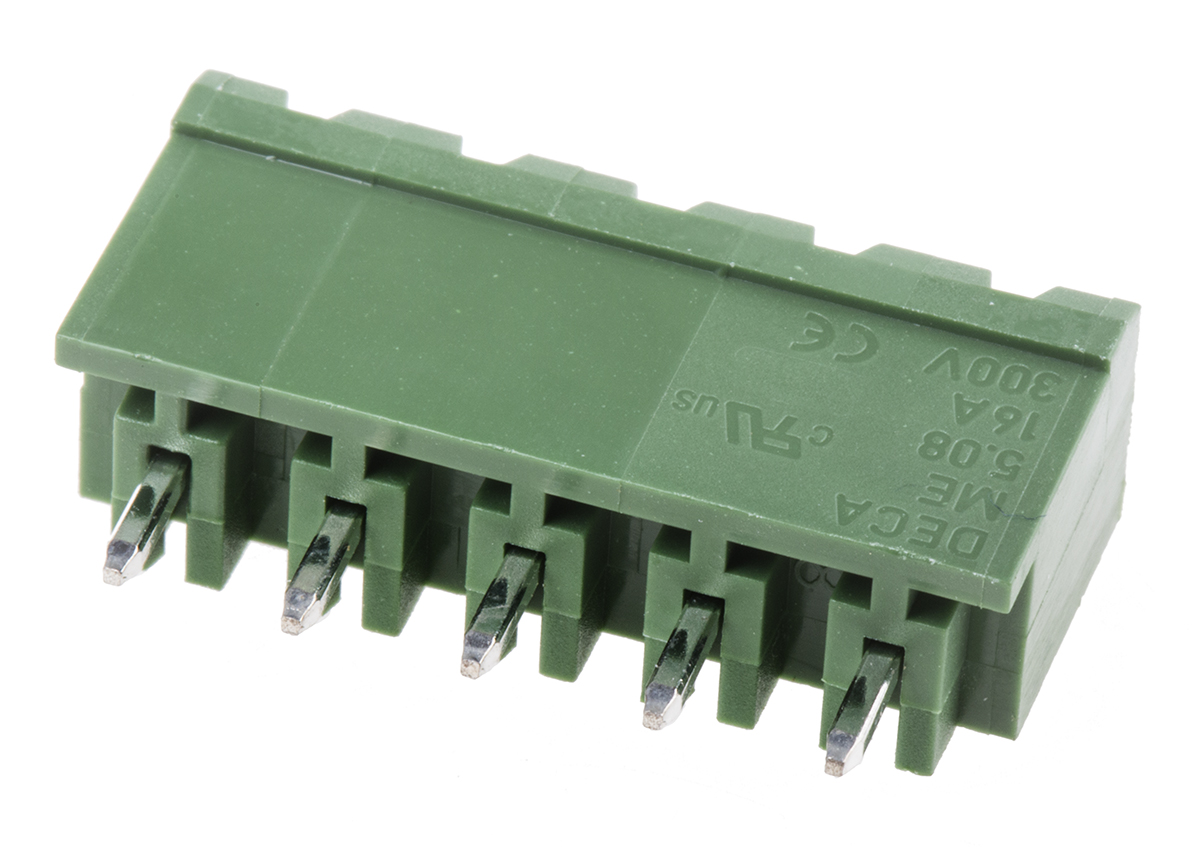 RS PRO, 5.08mm Pitch, 5 Way, Pluggable Terminal Block, Header, Through Hole, Solder Termination