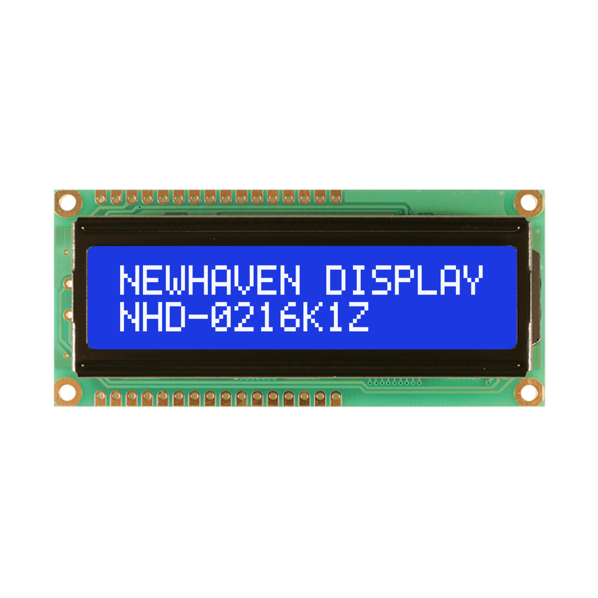 NEWHAVEN DISPLAY INTERNATIONAL NHD-0216K1Z-NSW-BBW-L Alphanumeric LCD Alphanumeric Display, White on Blue, 2 Rows by 16