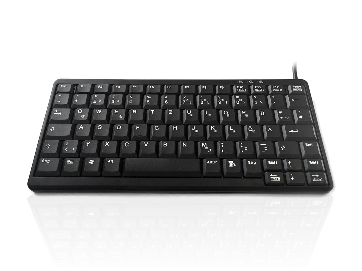 Ceratech KYB500-K82A-GR Wired PS/2 & USB Compact Keyboard, QWERTZ (German), Black