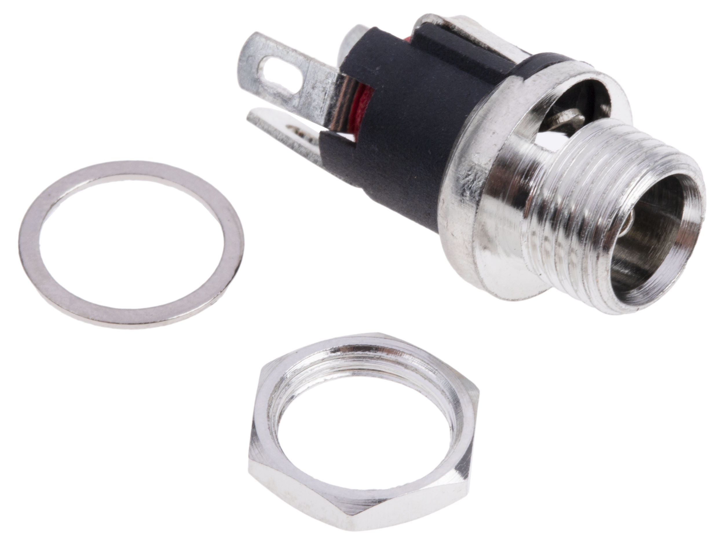 RS PRO DC Socket Rated At 5.0A, 12.0 V, Panel Mount, length 21.3mm, Nickel