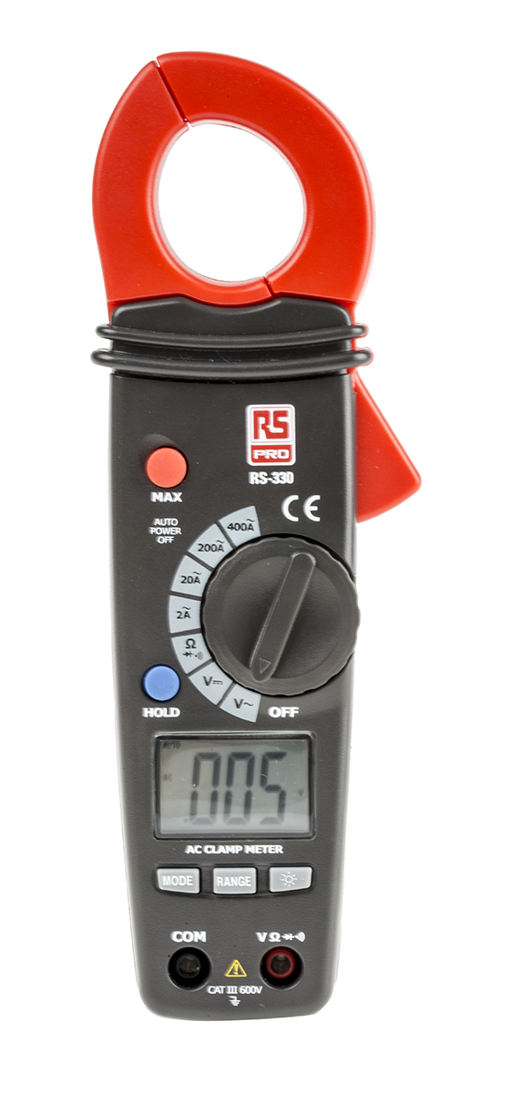 RS PRO RS330 Clamp Meter, Max Current 400A ac With UKAS Calibration