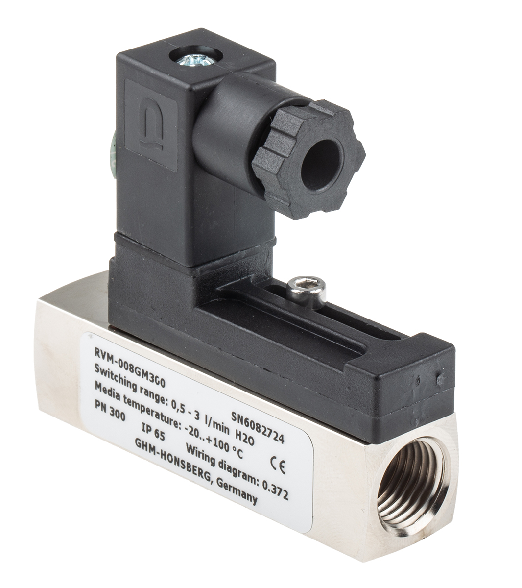 RS PRO Piston Inline Flow Switch for Liquid, 0.5 L/min Min, 3 L/min Max